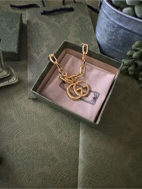 Gucci Gold Link Charm Bracelet
